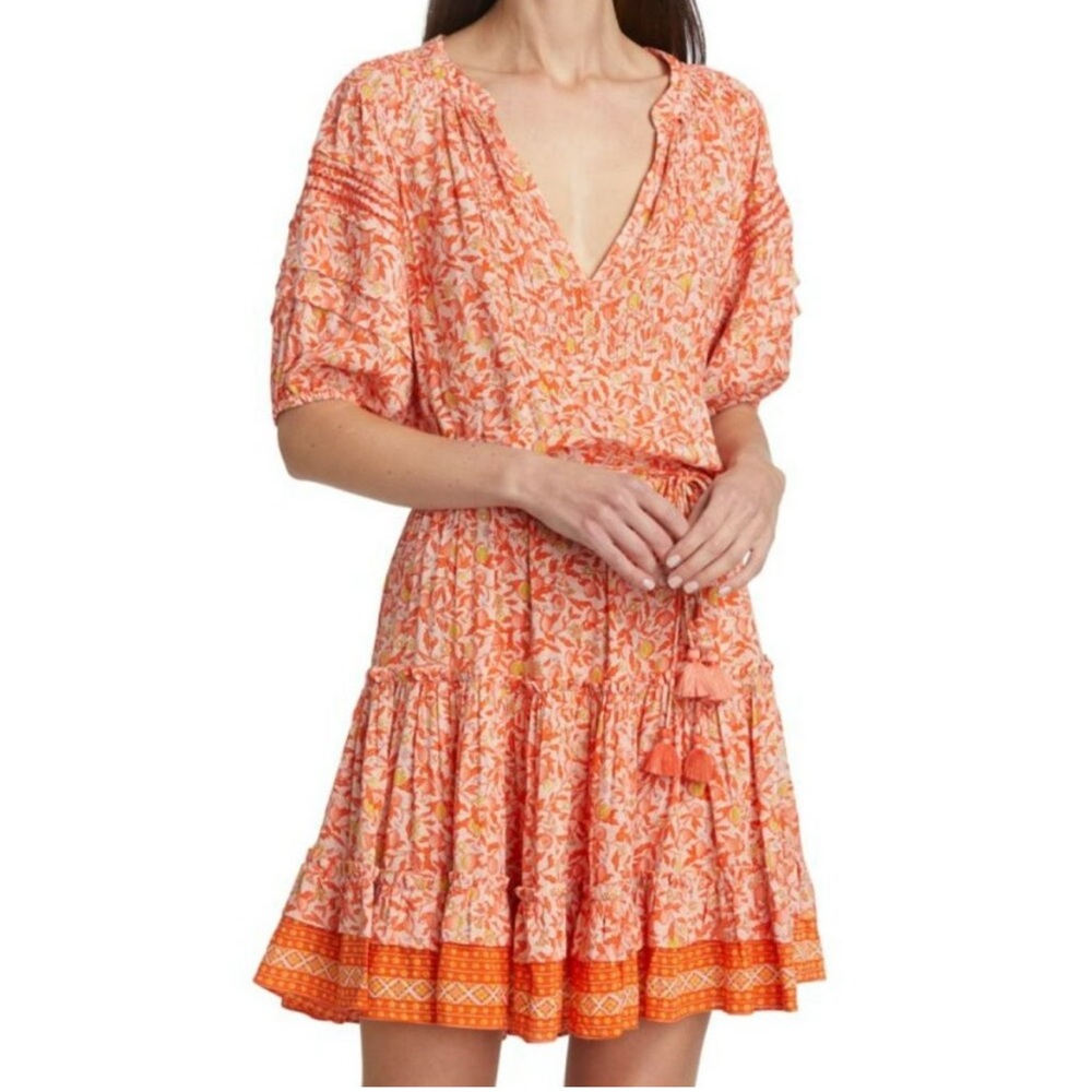 Poupette St Barth Coral Floral Mini Dress